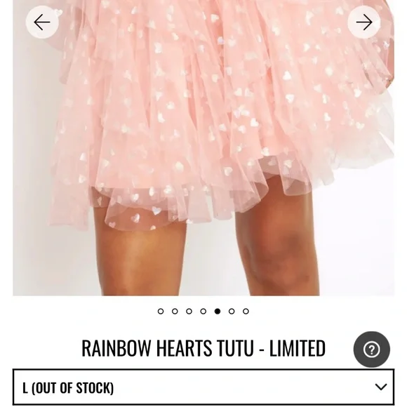 Blackmilk “RAINBOW HEARTS TUTU” Size Large L NWT